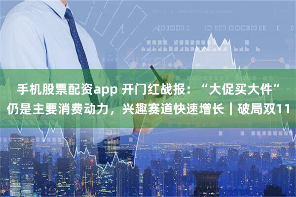手机股票配资app 开门红战报：“大促买大件”仍是主要消费动力，兴趣赛道快速增长｜破局双11